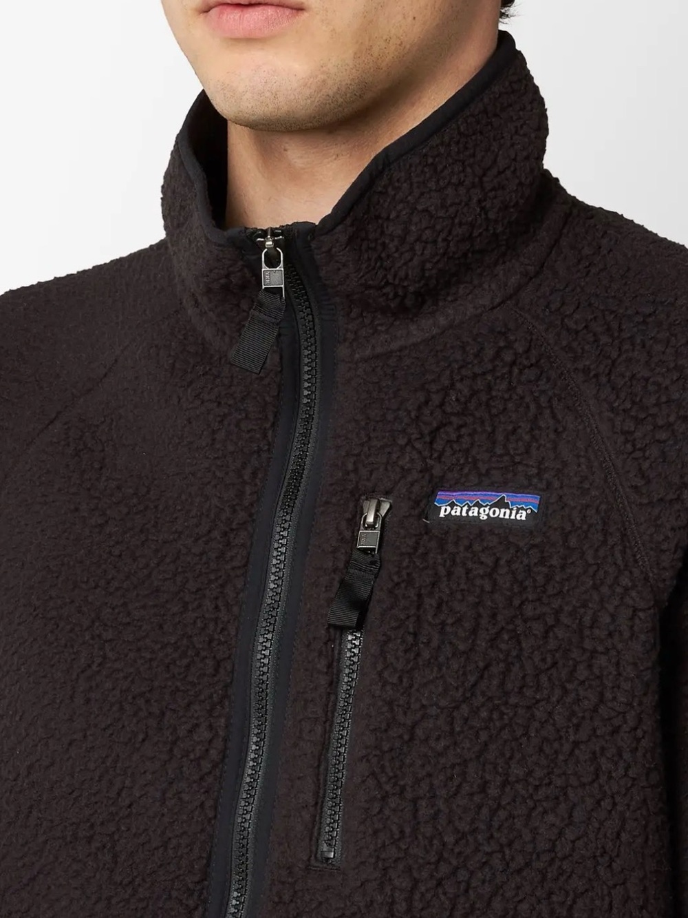 Patagonia Men's Retro Pile Fleece Jacket Black XXL 22801 FA22 Full Zip